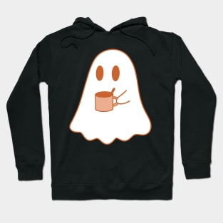 A cute ghost with a cup of tea/coffee/hot chocolate Hoodie